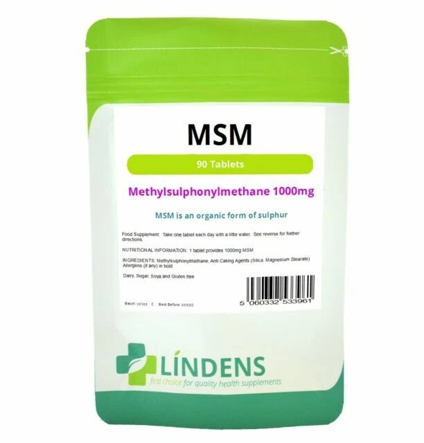 Lindens MSM (Methylsulfonylmethane) 1000mg Tablets - 90 Count