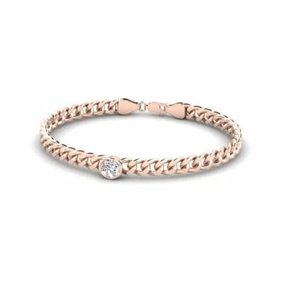 0.65ct Bezel Set Round Cut VS1-GH GIA Certified Lab Grown Diamond Chain Bracelet - Image 1 of 4