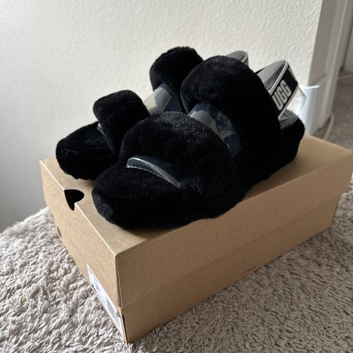 Sandali da donna nuovi con scatola UGG Australia Oh Yeah Slide taglia 9 neri ?