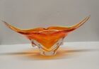 Murano Orange Art Glass Abstract Centerpiece Bowl