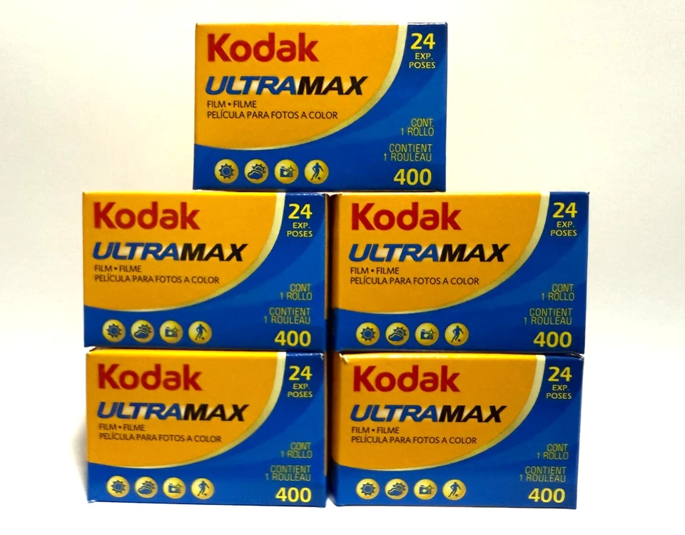 5x Kodak UltraMax 400 35mm Colour Film 135 - 24 Exposures - DATED 08/2025 - Image 1 of 3