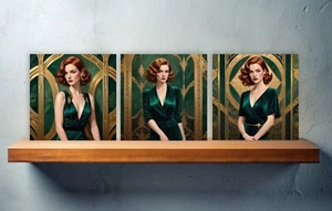 Azulejos de cerámica de diseño Art Deco - Juego de 3 azulejos de decoración de pared Art Deco, azulejos Art Deco - Imagen 1 de 4