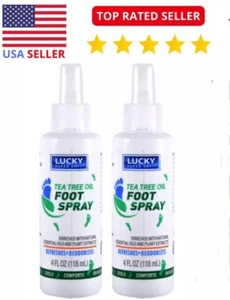 2x Natural Foot Spray Odor Eliminator Athlete Shoe Deodorizer Freshener Tea Tree - Picture 1 of 2