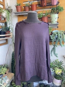 Yang Li Designer Italy Women's Distressed Long Sleeve Top Purple Size S/M - Picture 1 of 13
