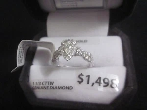 10K Gold 1.33Ct Diamond Pear Halo Engagement Cocktail Wedding Ring Brilliance - Picture 1 of 10