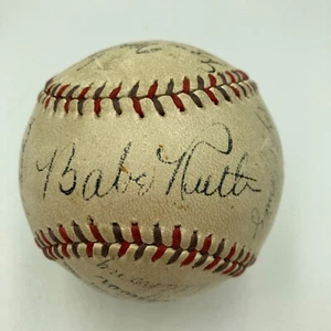Babe Ruth & Lou Gehrig 1934 New York Yankees Team Signed Baseball JSA COA - Picture 1 of 13