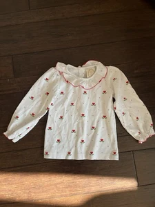 Beaufort Bonnet Company Girls Holly Berry Collared Shirt 4T - Picture 1 of 5