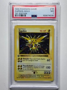 Zapdos 1st edition PSA 7 NM #16 Base Set Pokemon TCG English 1999 - Picture 1 of 2