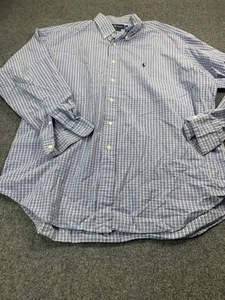 Polo Ralph Lauren Shirt Mens XL Blue Check Long Sleeve Button Up Casual - Picture 1 of 20