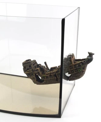 Aquarium Deko Schiff Magnetisch Boot Wrack 2-teilig Schiffswrack Segelschiff - Bild 1 von 4