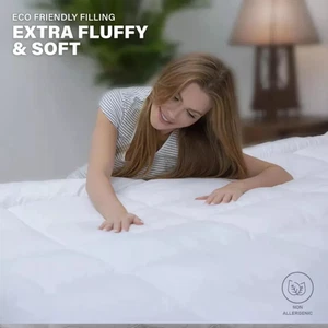 Soft Fill Extra Thick 4 Inch Mattress Topper Pressure Relief & Comfort - Picture 1 of 8