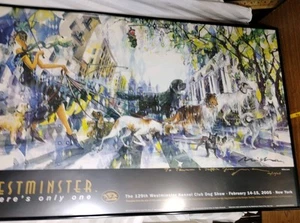 Misha Lenn RARE Hand Signed Westminster Kennel Club Dog Show Poster Framed - Picture 1 of 9
