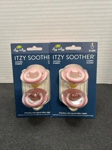 Chupetes para bebé Itzy Ritzy 2/pk. Chupete 0-6M Caucho Natural, Color Palo de Rosa Nuevo - Imagen 1 de 4