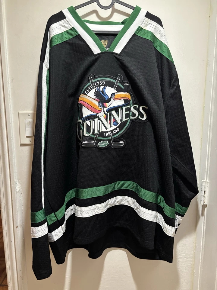 Camiseta deportiva de hockey Guinness Toucan 1759 negra verde blanca talla 3XL nueva sin etiquetas Foto 1 de 4