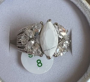 Bombe Party Howlith Magnesit rhodiniert Ring 8 Harmonic Bliss RG61054 - Bild 1 von 3