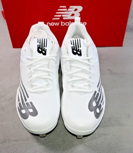 New Balance L4040TW6 Béisbol Metal Botines Zapatos Para Hombres 12.5 D Blanco Negro Logo - Imagen 1 de 15