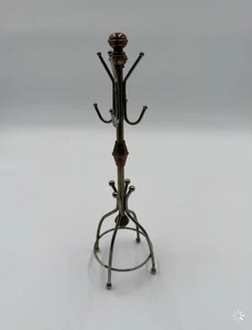 Soporte de joyería de latón vintage HIMARK con ganchos colgantes 11,5 pulgadas de alto base de 4 pulgadas - Imagen 1 de 3