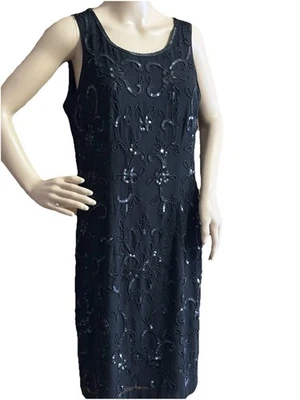 Hermoso Vestido de Fiesta Jennifer Moore Lentejuelas, Negro, Talla M Foto 1 de 4