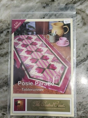 The Quilted Closet Posie Parade Quilt as you Go 915 Table Runner Pattern Guide - Image 1 of 4