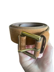 Polo Ralph Lauren Men's 36 Roller Buckle Suede Belt Tan Brown Retail $89 - Picture 1 of 8