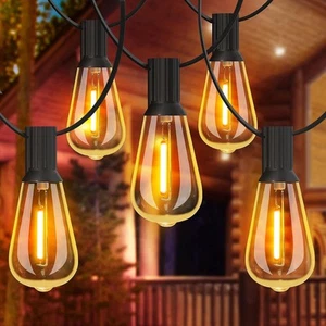 GLUROO 120FT Festoon Lights Outdoor, Garden Patio String Lights Mains Powered, - Picture 1 of 5