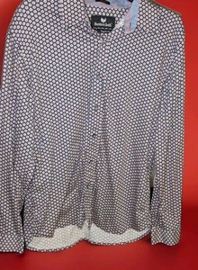 Camisa Buttercloth Geométrica PARA HOMBRES L Robert Herjavec Manga Larga Abotonada - Imagen 1 de 7