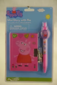 Girls Peppa Pig Brand Pink Mini Diary Lock Key & Pen Age 3+ - Picture 1 of 2