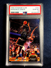 1992 Stadium Club #201 Shaquille O'Neal Magic RC Rookie HOF PSA 10 GEM MINT