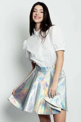 Falda Patinadora Holográfica Black Milk Force Field (SEGUNDOS) Talla 16 NUEVA NUEVA CON ETIQUETAS Foto 1 de 4