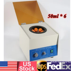 6*50ml LD-3 Electric Benchtop Centrifuge Lab Medical Practice Machine 4000rpm US - Picture 1 of 19