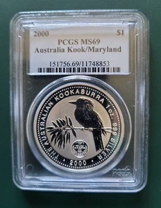 2000 Australia Coin Kookaburra 1 oz 999 Silver Maryland Privy PCGS MS69 Pop=1 - Picture 1 of 3