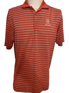 Nike Golf Fit Dry Herren Golfshirt TPC Myrtle Beach Orang gestreift Medium - Bild 1 von 5