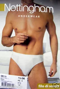 SLIP UOMO NOTTINGHAM FILO DI SCOZIA BIANCO 6 PEZZI M L XL XXL XXXL - SB131 - Bild 1 von 2