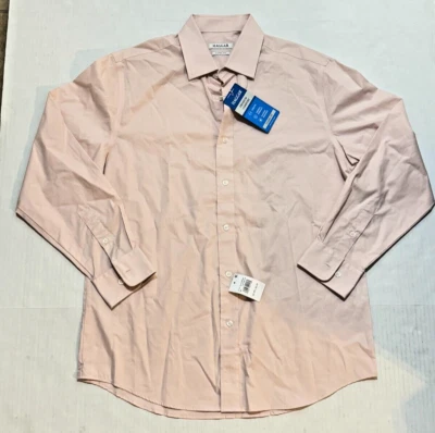 Camisas de vestir Haggar para hombre manga larga calce clásico con botones rosa claro talla 15,5 Foto 1 de 4