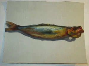Gaston COPPENS 1909-2003 PEINTURE HUILE TOILE POISSON NATURE MORTE HARENG PECHE - Imagen 1 de 6