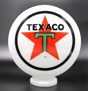 TEXACO STAR 8" Vetro Latte Mini Pompa Gas Globo - Foto 1 di 1