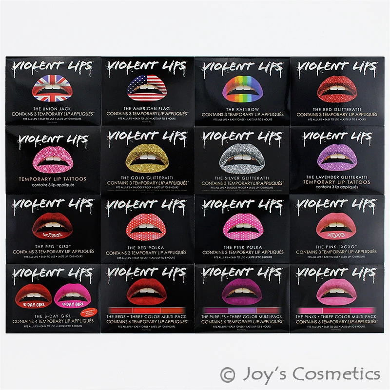 1 VIOLENT LIPS Temporary Lip Tattoo Sticker "Pick Your 1 Type" - Total 3 sheet - Image 1 of 1