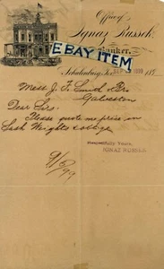1899 letterhead IGNAZ RUSSEK banker SCHULENBURG TEXAS banking business CZECH - Picture 1 of 2