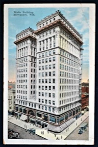 Wells Building Milwaukee Wisconsin WI Postcard PC 1920s E.C. Kropp - Picture 1 of 1