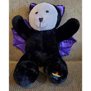 Noah's Ark Black and Purple Halloween Bear with Bat Costume Rare Stuffed Animal - Picture 1 of 12