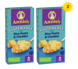 Annie's Gluten Free Macaroni and Cheese Rice Pasta and Cheddar 6 oz x 2 packs - Picture 1 of 7