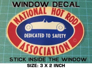 NHRA NATIONAL HOT ROD ASSOCIATION WINDOW DECAL STICKER VINTAGE LOOK- DRAG RACING - Picture 1 of 4