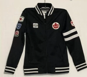 London 2012 Canadian Olympic Team Black Podium Jacket Bomber Track Collectible - Afbeelding 1 van 6