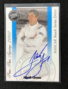 2002 Press Pass Signings Mark Green Autograph NASCAR Busch Series