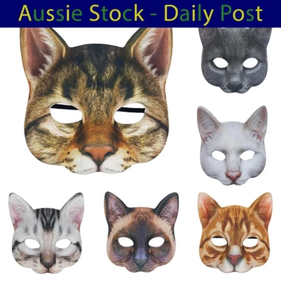 Cat Masks Halloween Children Half Face Party Props Animal Costume Party Mask - Image 1 of 3