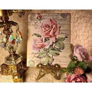 Two Pink Roses, Shabby Chic, Vintage Style, Country Cottage Plaque / Sign