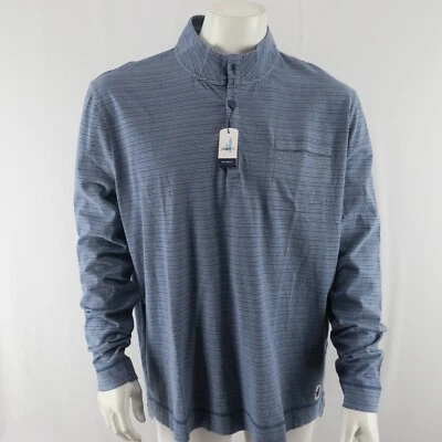 Camisa de manga larga Johnnie-O 1/4 botones para hombre XL azul a rayas Silvestre $148 Foto 1 de 4