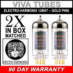 Brand New Gain Matched Pair (2) Electro-Harmonix 12BH7 Gold Pin Vacuum Tubes - Picture 1 of 1