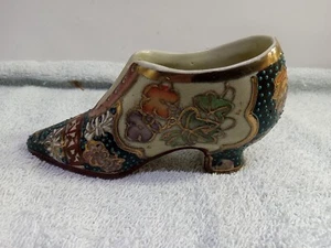 Vintage japanischer Satsuma Gyokushu dekorativer Sammlerschuh - Bild 1 von 6