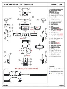 Interior Real Carbon Fiber Dash Trim Kit for Volkswagen Passat 2006 - 2011 - Picture 1 of 1